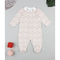 Pijama de bebé en terciopelo con estampado floral