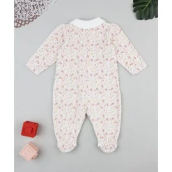 Pijama de bebé en terciopelo con estampado floral