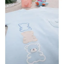 Pijama de terciopelo niño azul claro osos