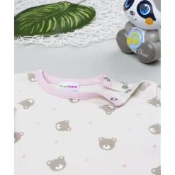 Pijama dos piezas niña crema/rosa con osos