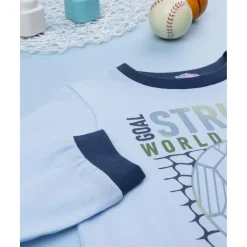 Pijama dos piezas niño azul noche soccer