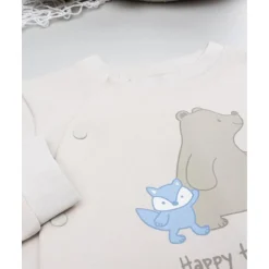 Pijama entero niño beige con oso