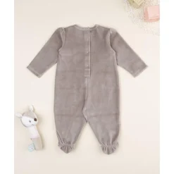 Pijama niña marrón de terciopelo con ositos