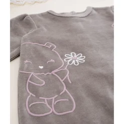 Pijama niña marrón de terciopelo con ositos