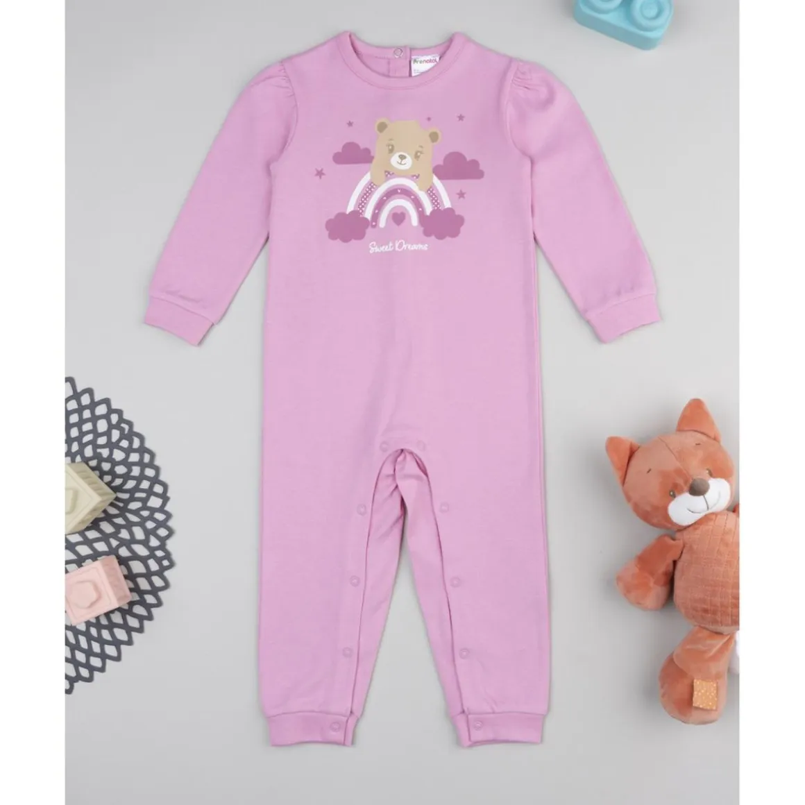 Pijama niña rosa con arcoíris