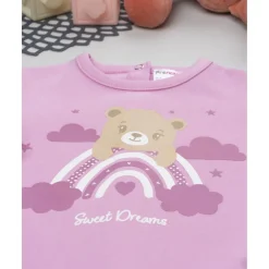 Pijama niña rosa con arcoíris