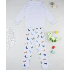 Pijama niño gris dinosaurio