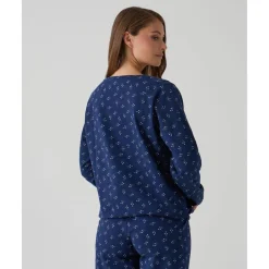 Pijama premamá azul con estampado
