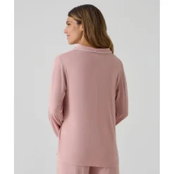 Pijama premamá rosa con bolsillo