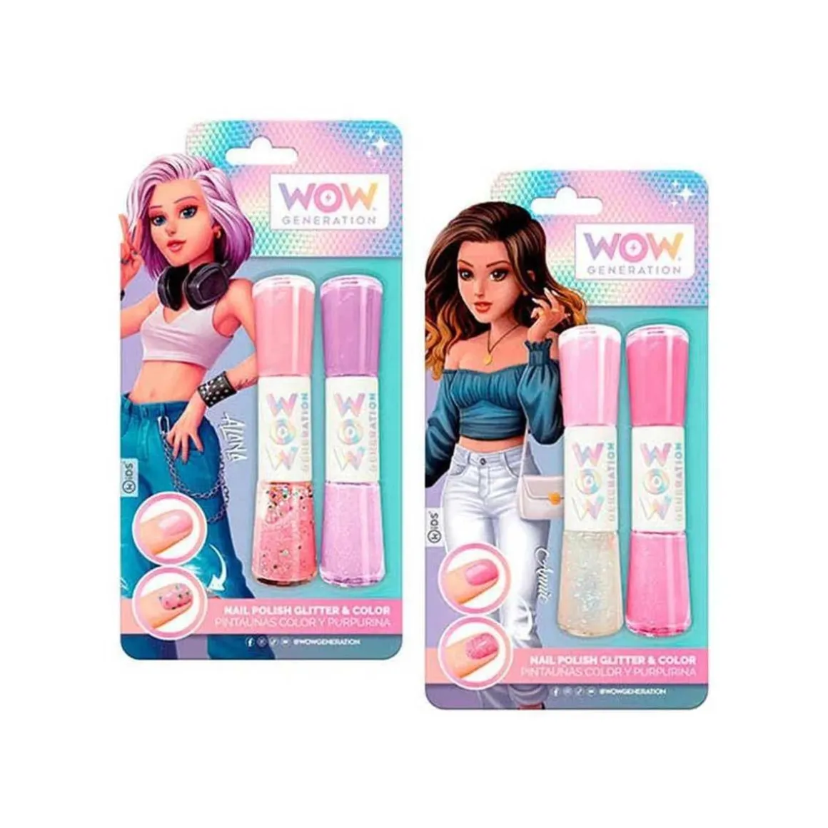 Pintauñas multicolor con purpurina Wow Generation (Varios modelos) ㅤ