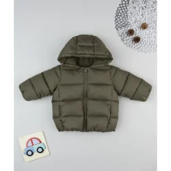 Plumífero verde con forro polar para niño