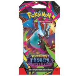 Pokémon - Megaevolución Fuegos Fantasmales - Sobre con funda cartas coleccionables en español (Varios modelos)