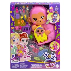 Polly Pocket - Juego cofre muñeca mama mono