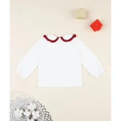 Polo de niña blanco Minnie con cuello