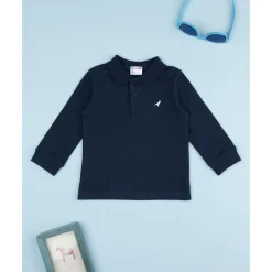 Polo de niño azul marino de manga larga