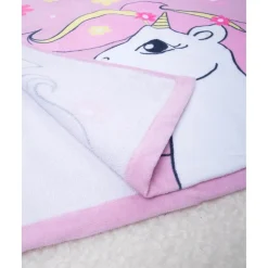 Poncho de playa con capucha para niña – Unicornio