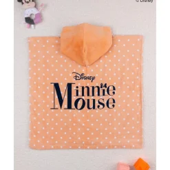 Poncho de playa naranja con capucha y estampado de Minnie