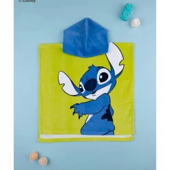 Poncho Stitch Azul Verdoso para Playa