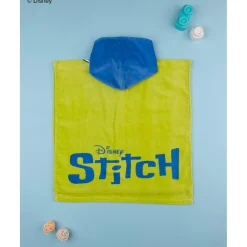 Poncho Stitch Azul Verdoso para Playa