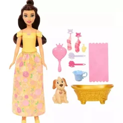 Princesas Disney - Bella baña y cepilla a su perrito
