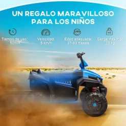 Quad eléctrico para niños Azul y Negro