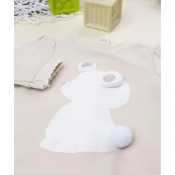 Ranita bebé niña marrón con pompon