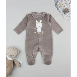 Ranita niña marrón con flores allover