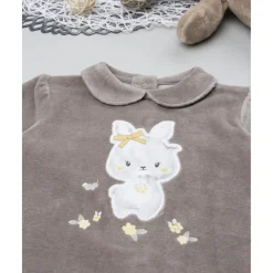 Ranita niña marrón con flores allover