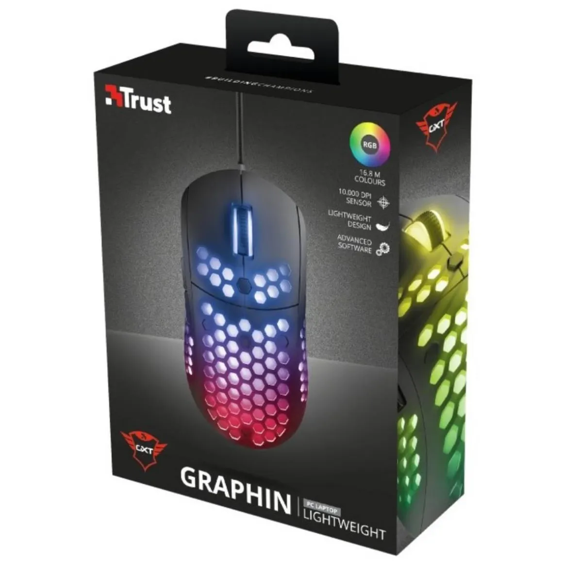 Ratón ligero para gaming RGB Trust GXT 960 Graphin Lightweight