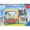 Ravensburger - Bluey - Puzzle infantil Ravensburger Bluey, 3x49 piezas ㅤ