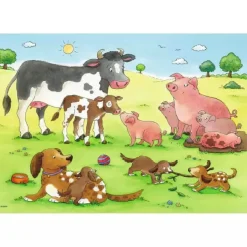 Ravensburger - Familias animales - Puzzles 2x12 piezas