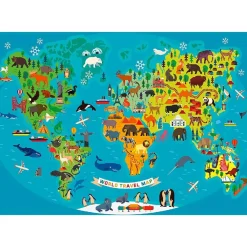 Ravensburger - Mapa de los animales - Puzzle 150 piezas XXL