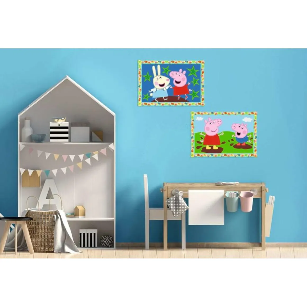 Ravensburger - Peppa Pig - Kit para pintar por números con dos tablas preimpresas y pincel ㅤ