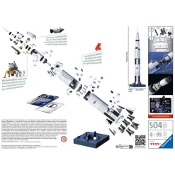 Ravensburger - Puzzle 3D Apollo Saturn V Rocket, 440 piezas ㅤ