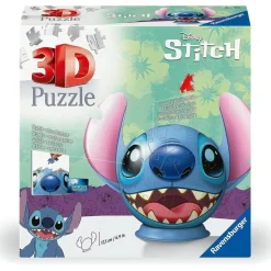 Ravensburger - Puzzle 3D bola con orejas Stitch, 72 piezas ㅤ