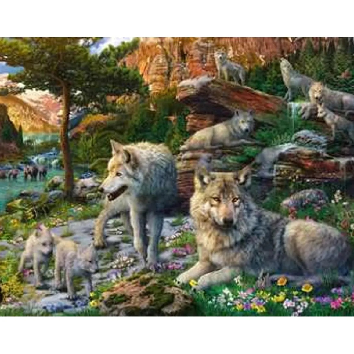 Ravensburger - Puzzle de lobos en primavera - 1500 piezas ㅤ