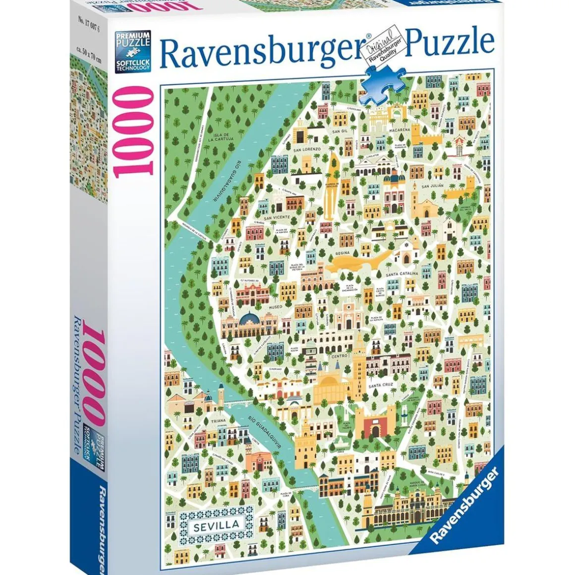Ravensburger - Puzzle Mapa Sevilla, 1000 Piezas ㅤ