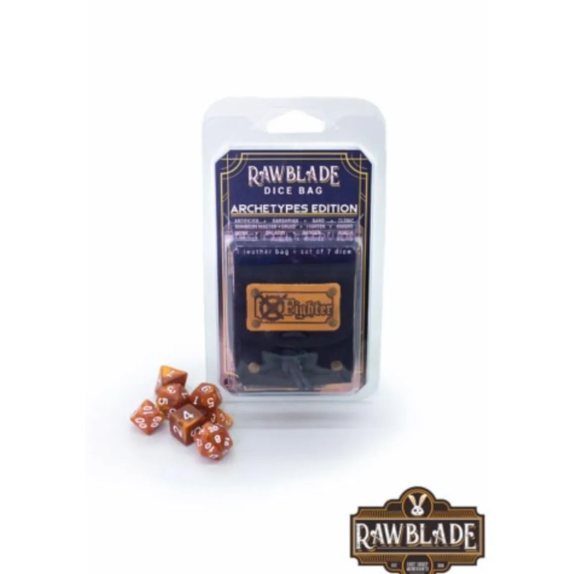 Rawblade - Dados y bolsa de cuero Luchador