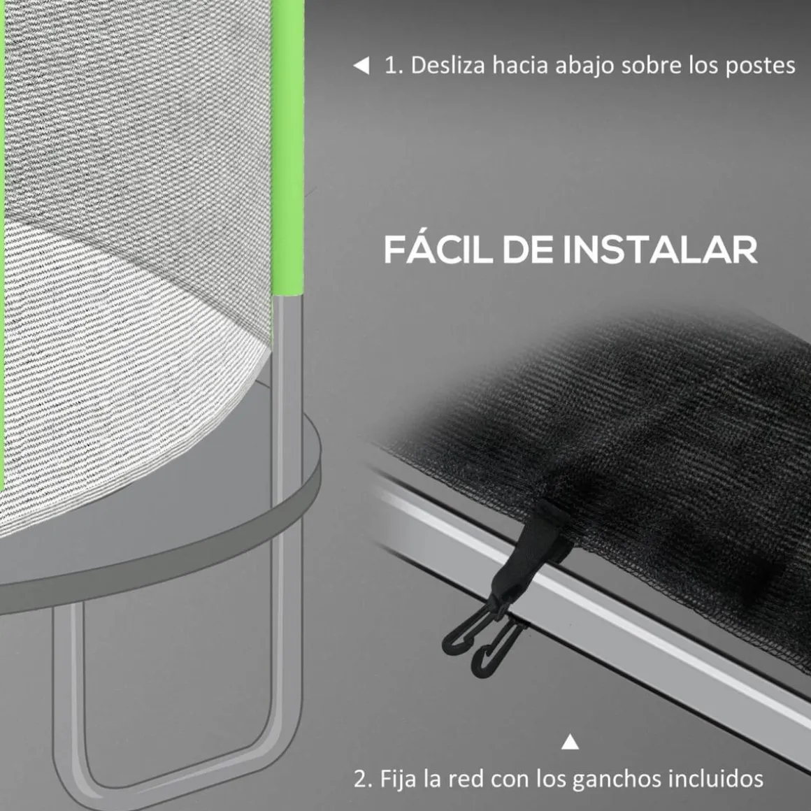 Red de seguridad para trampolín Ø305 Verde