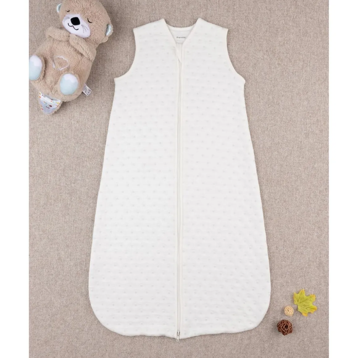 Saco sin mangas color crema