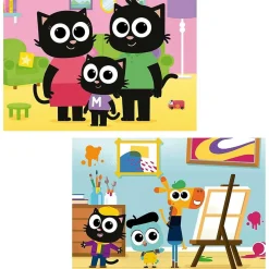 Set de 2 puzzles infantiles, 48 piezas cada uno, 28 x 20 cm ㅤ