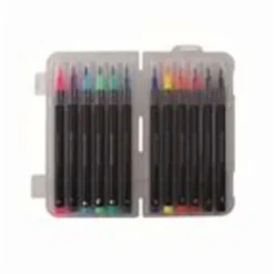 Set de 12 rotuladores con punta de pincel, fibra de nailon y trazos variables ㅤ
