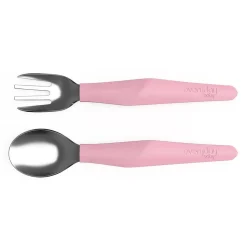 Set de cubiertos para bebé rosa claro