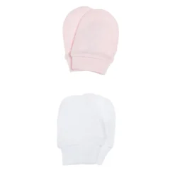 Set de dos pares de manoplas blancas y rosas