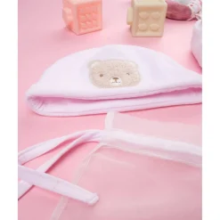 Set de Gorro y Patucos para Bebé Niña en Rosa