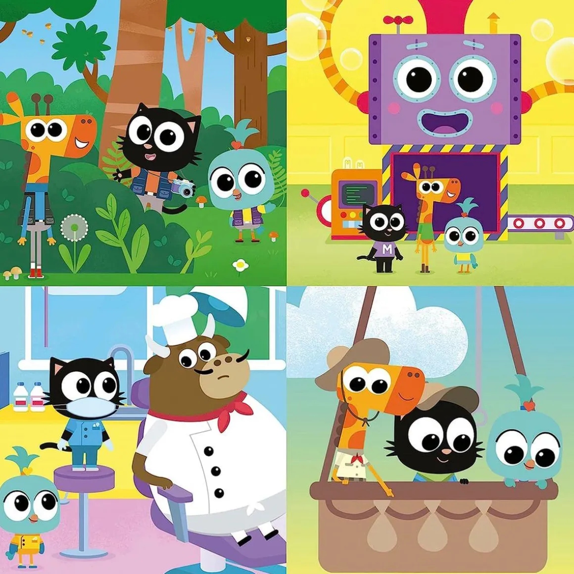 Set de puzzles infantiles progresivos de 12 a 25 piezas, medidas: 16 x 16 cm ㅤ