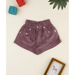 Shorts de pana rosa antiguo para niña