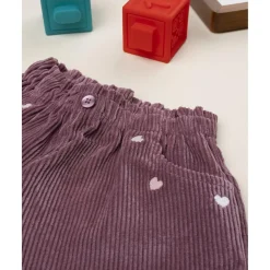 Shorts de pana rosa antiguo para niña