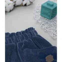 Shorts niña azul con flores