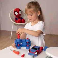 Smoby - Maletín de herramientas para construir coche Spidey ㅤ